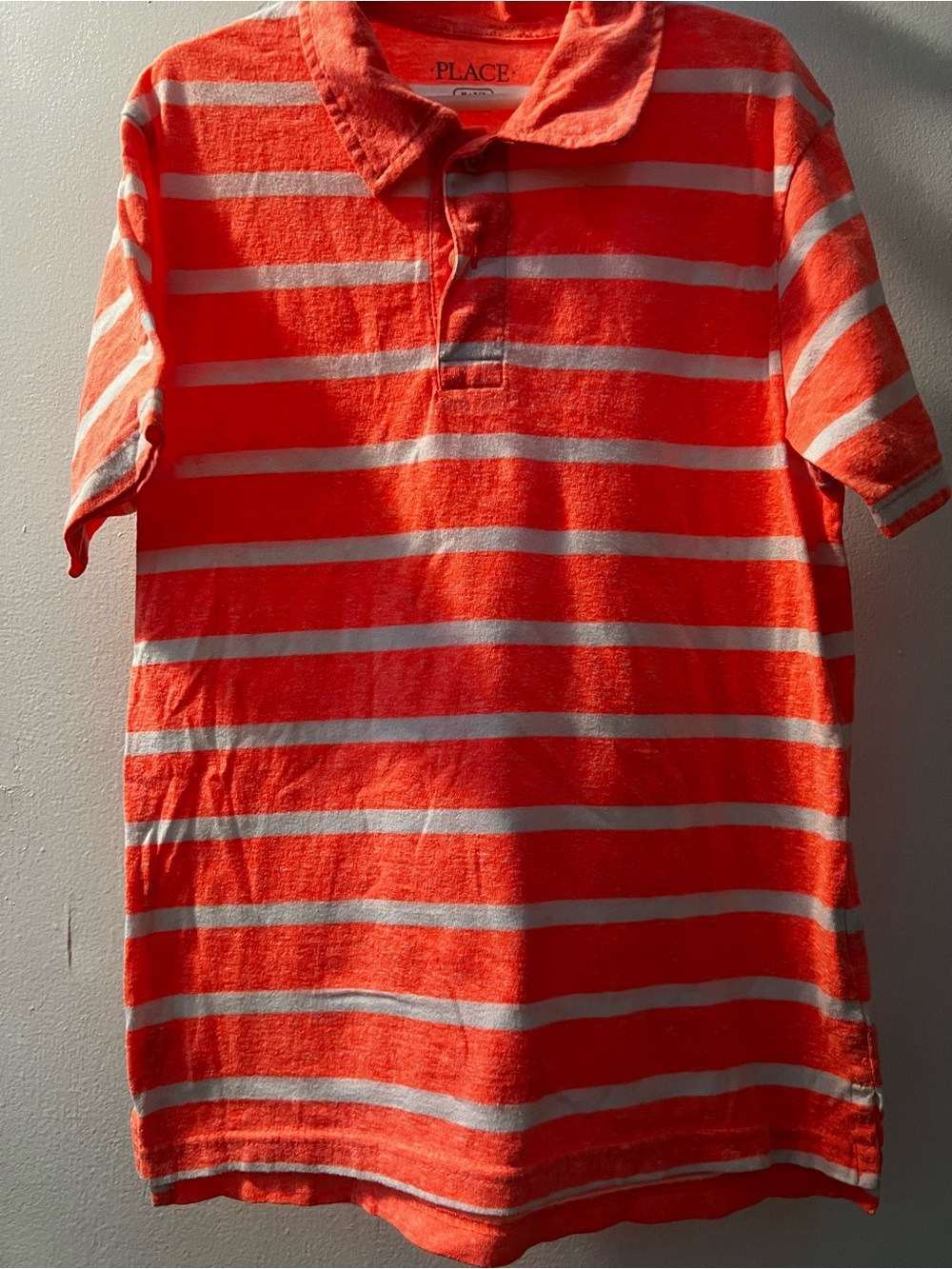 Place Orange and White Striped Polo